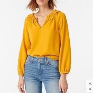 🌼 J. Crew Drapey Ruffleneck Top in 365 Crepe - Size L🌼 - 0071